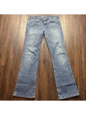 MISS ME Bootcut Jeans Distressed Rhinestones Studded Dark Wash Size 30